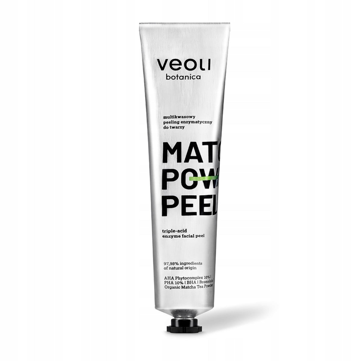 VEOLI Peeling enzymatyczny z kompleksem kwasów AHA Phytocomplex 10%, PHA 10%, BHA - MATCHA POWER PEEL