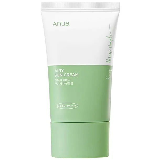 Anua Airy Sun Cream, Lekki Krem przeciwsłoneczny SPF50+ PA++++
